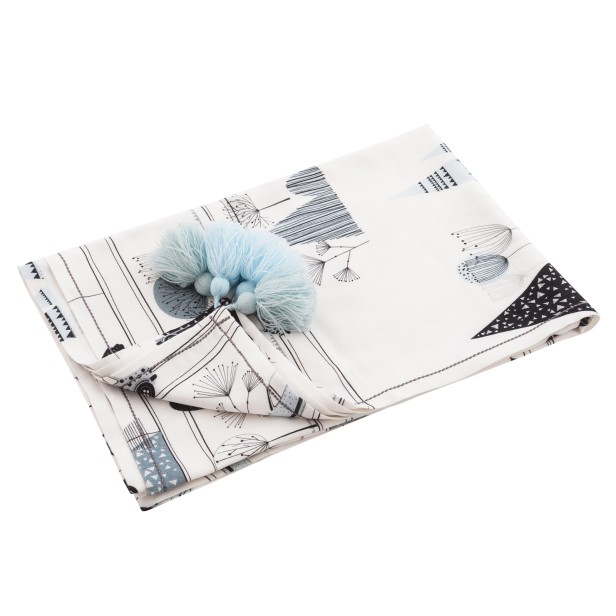 Bambusowy otulacz lekki kocyk bambino maluszek z frędzlami Samiboo