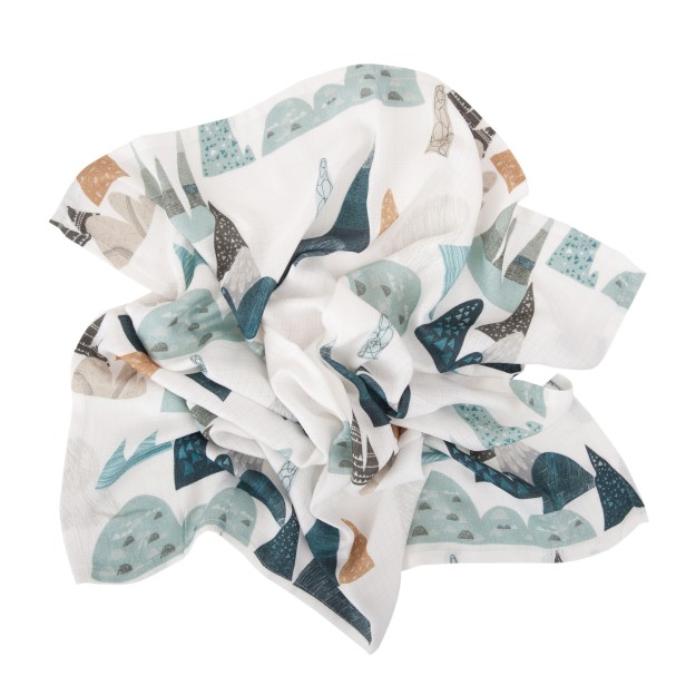 Pieluszka otulacz muślin bambusowy góry